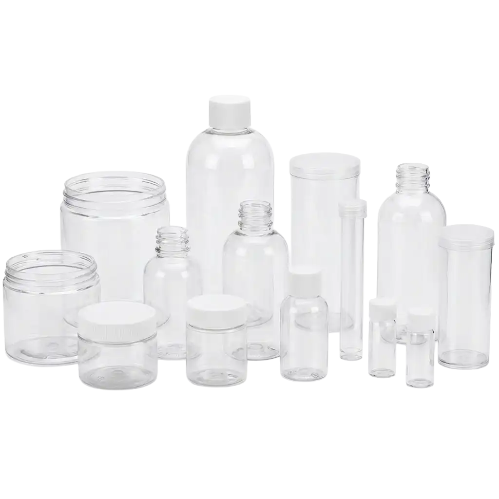 Oil Testing Analysis PET Bottle Group Shot a variety of different oil testing analysis PET Bottles