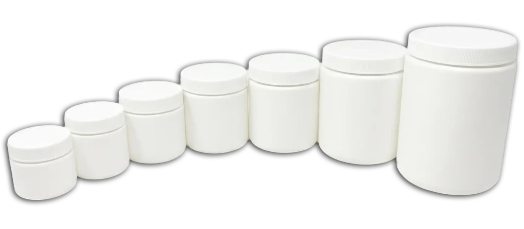 assorted sizes of HDPE wide mouth jars assorted sizes of HDPE wide mouth jars